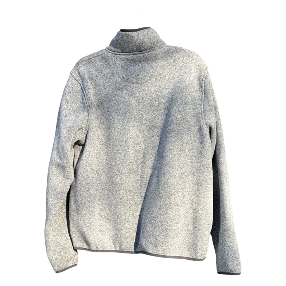L.L. Bean Men's Light Gray Zip-Up Sweater Fleece Pullover L EUC Outdoor Hiking - Picture 2 of 7